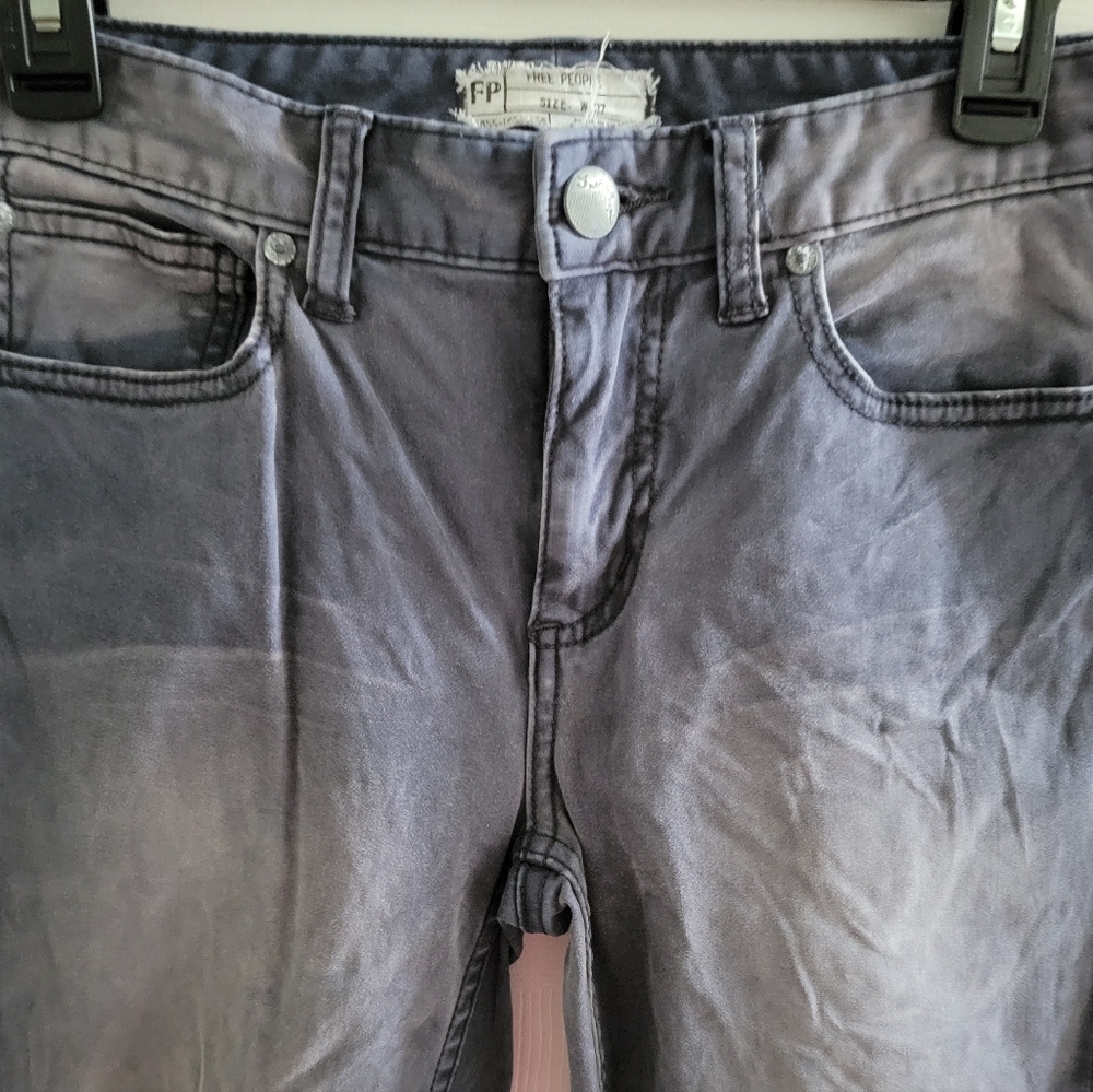 Free People Gray Velvet feel Back Zip Pants size 27 - Picture 2 of 6
